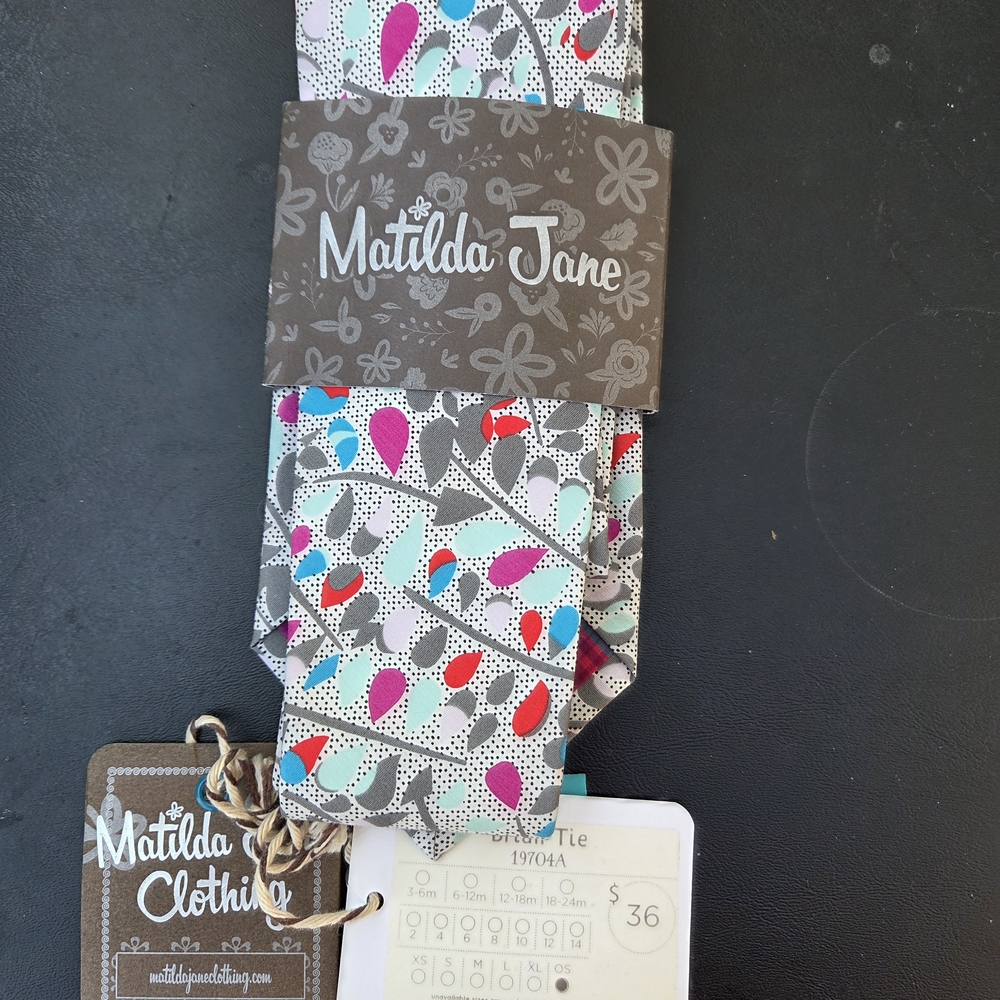 Matilda Jane Kids Tie with Pink and Blue Accents